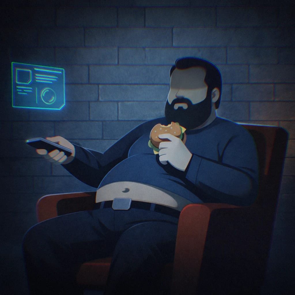 A Starship Crafter character sitting in his armchair